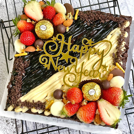 New Year Brownie Cake