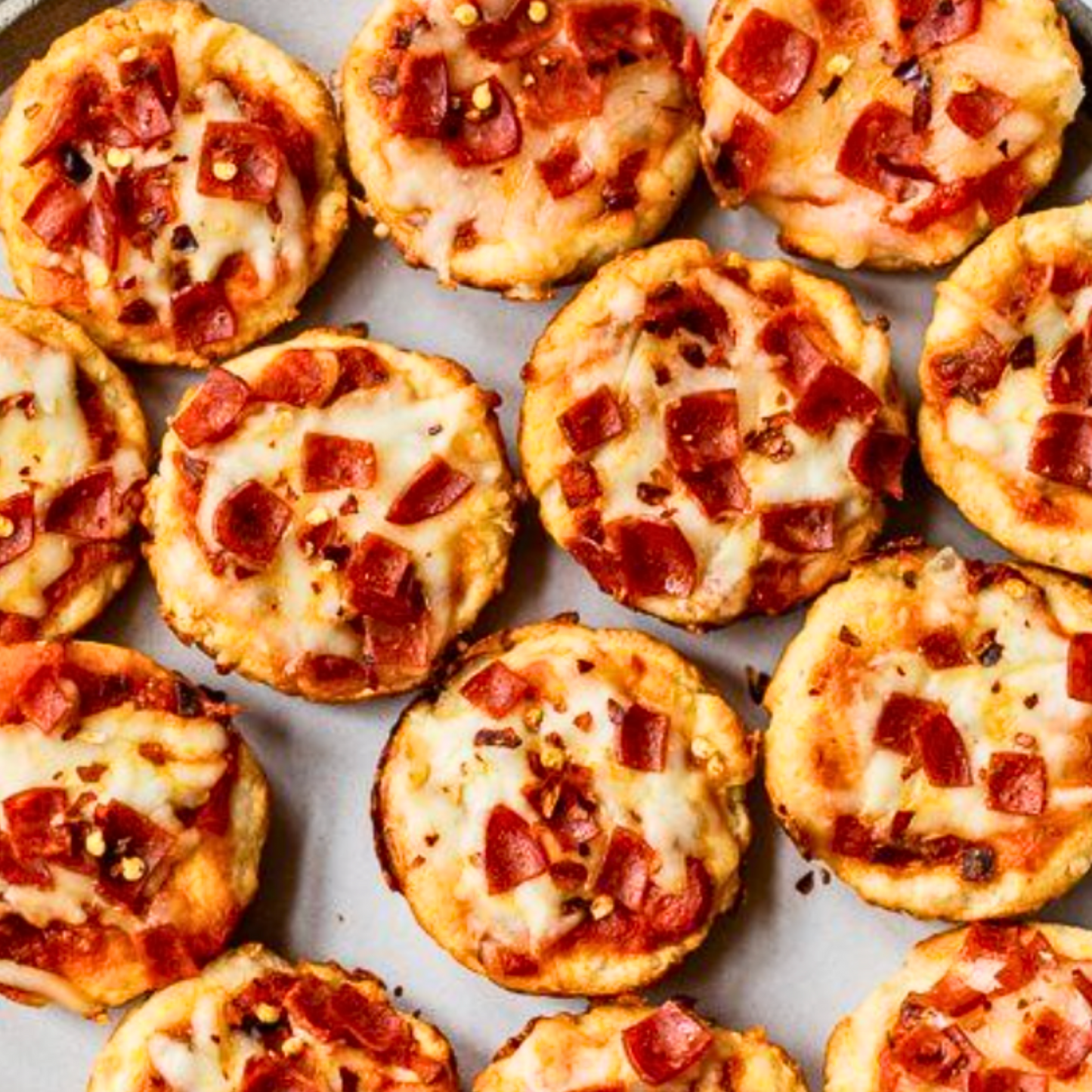 Mini ham and cheese pizza bruschetta